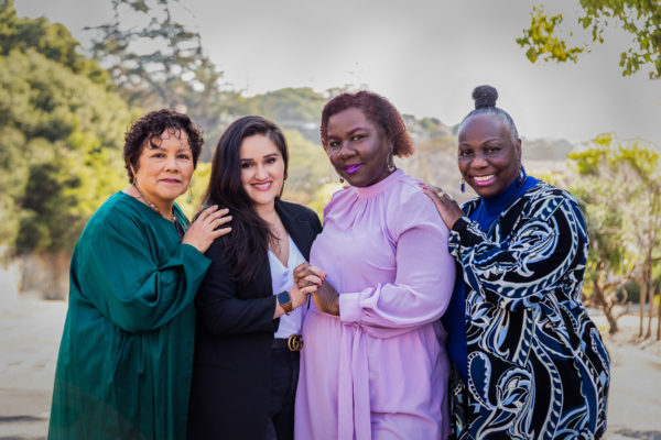 The Womxn of Color, Womxn of Power program was designed by four SFF womxn-of-color leaders (left to right): Yolanda Alindor, Claudia Paredes-Corne, Michelle Myles Chambers, Retha Robinson. Photo by Adriana Oyarzun.