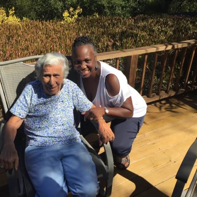 Phyllis Koshland Friedman and Retha Robinson in 2014. SFF archives.